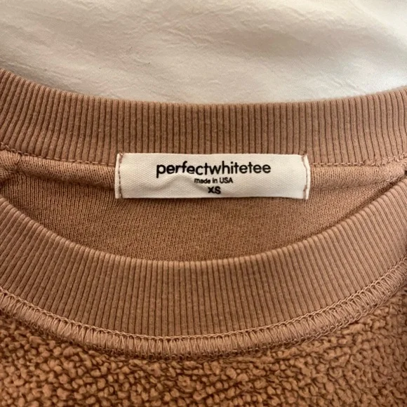 Perfect White Tee Ziggy Inside-Out Fleece Crewneck Sweater Size XS - Picture 7 of 7